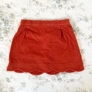 Bella Bliss Rust Corduroy Scalloped Skirt - Size 6